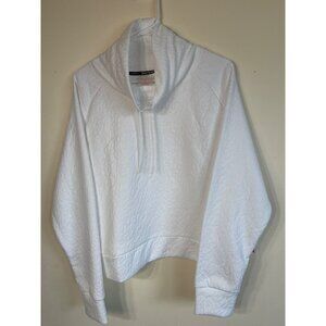 Juicy Couture Sport White Quilted leopard Pattern Pullover Hoodie XL Cotton/Poly